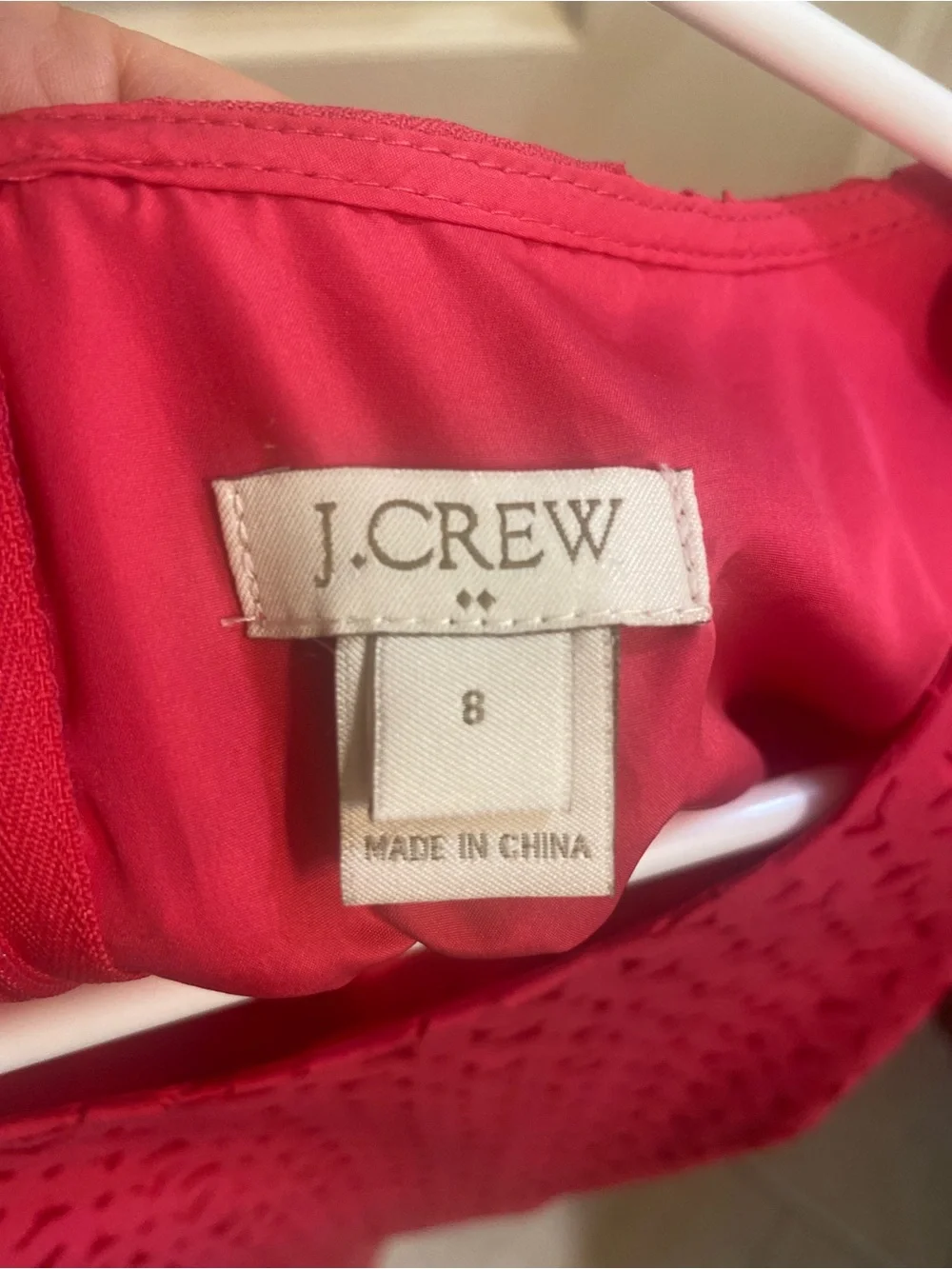J. Crew Hot Pink Eyelet Midi Dress